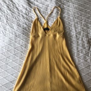 Reformation Criss Cross Yellow Dress